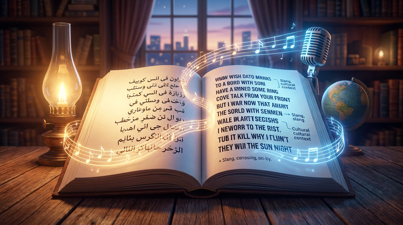 Song lyrics translator banner